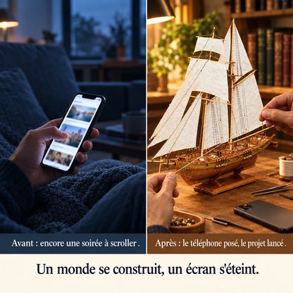 Before and after: from the phone to building the Harco Sailboat
