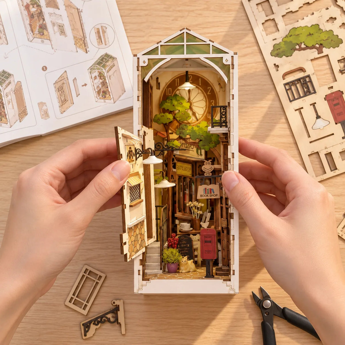 Kit Book Nook DIY en Bois — La Ville Ensoleillée