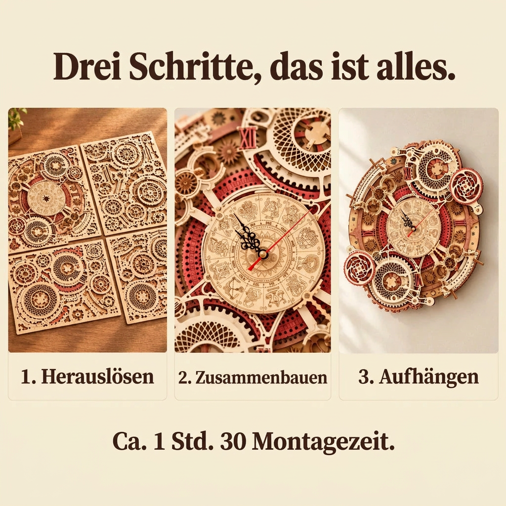 Die Bauschritte von Steampunk-Wanduhr