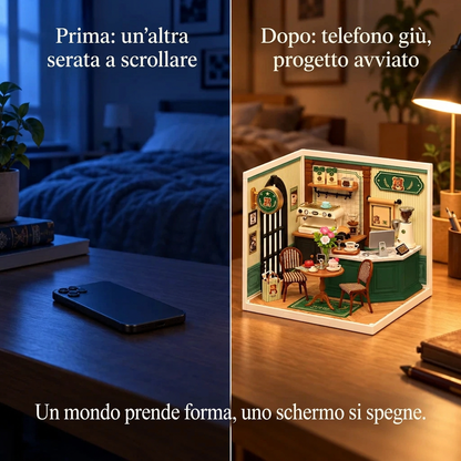 Prima/dopo: telefono giù, montaggio di Il Café Little Bear