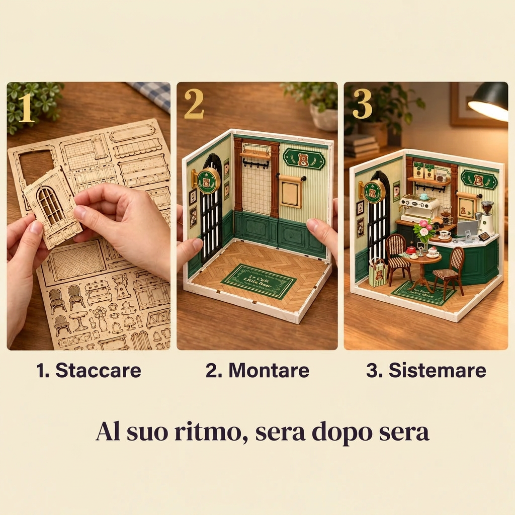 Le fasi di montaggio di Il Café Little Bear