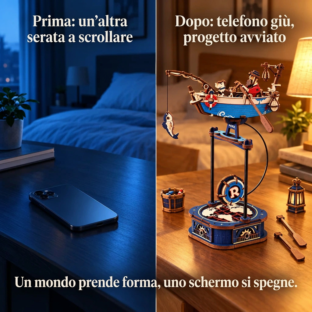 Prima/dopo: telefono giù, montaggio di Il Pescatore a Bilanciere