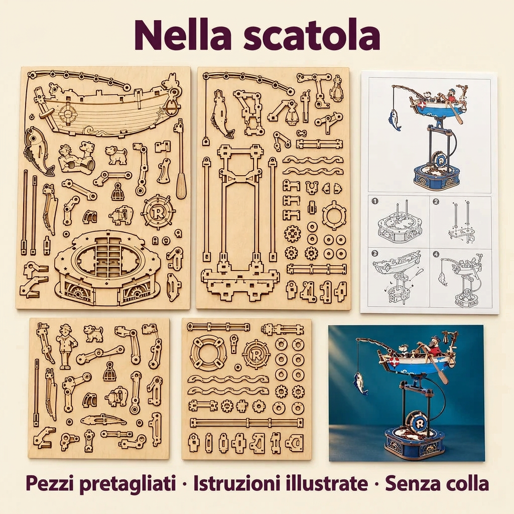 Contenuto del kit Il Pescatore a Bilanciere