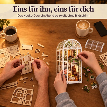 Zwei Personen bauen gemeinsam: das Nooko-Duo