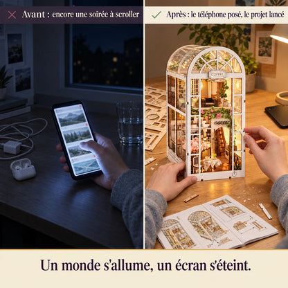 Avant après : du téléphone au montage du Jardin de Café