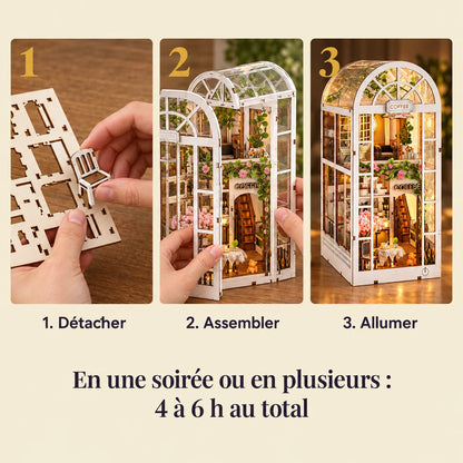 Les trois étapes de montage du Jardin de Café