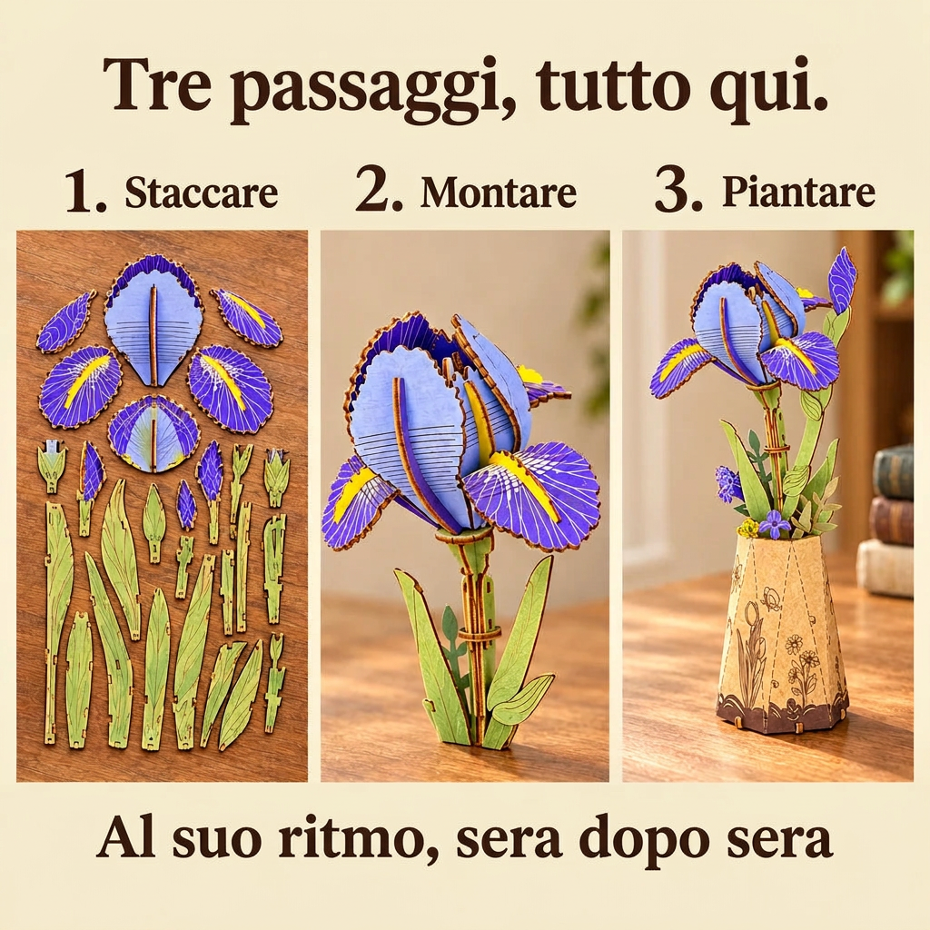 Le fasi di montaggio di L'Iris