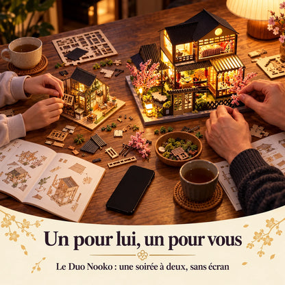 Montage à deux avec le Duo Nooko et la Maison aux Cerisiers