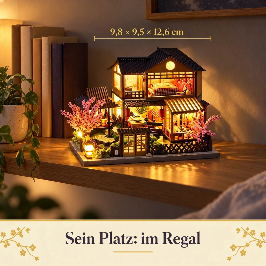 Kirschblütenhaus im Regal