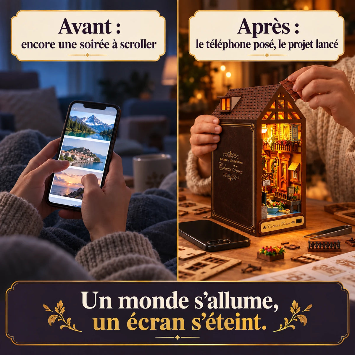 Avant après : remplacer une soirée à scroller par le montage de la Maison de Colmar