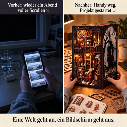 Vorher/Nachher: Handy weg, Aufbau von Mitternachtsherrenhaus