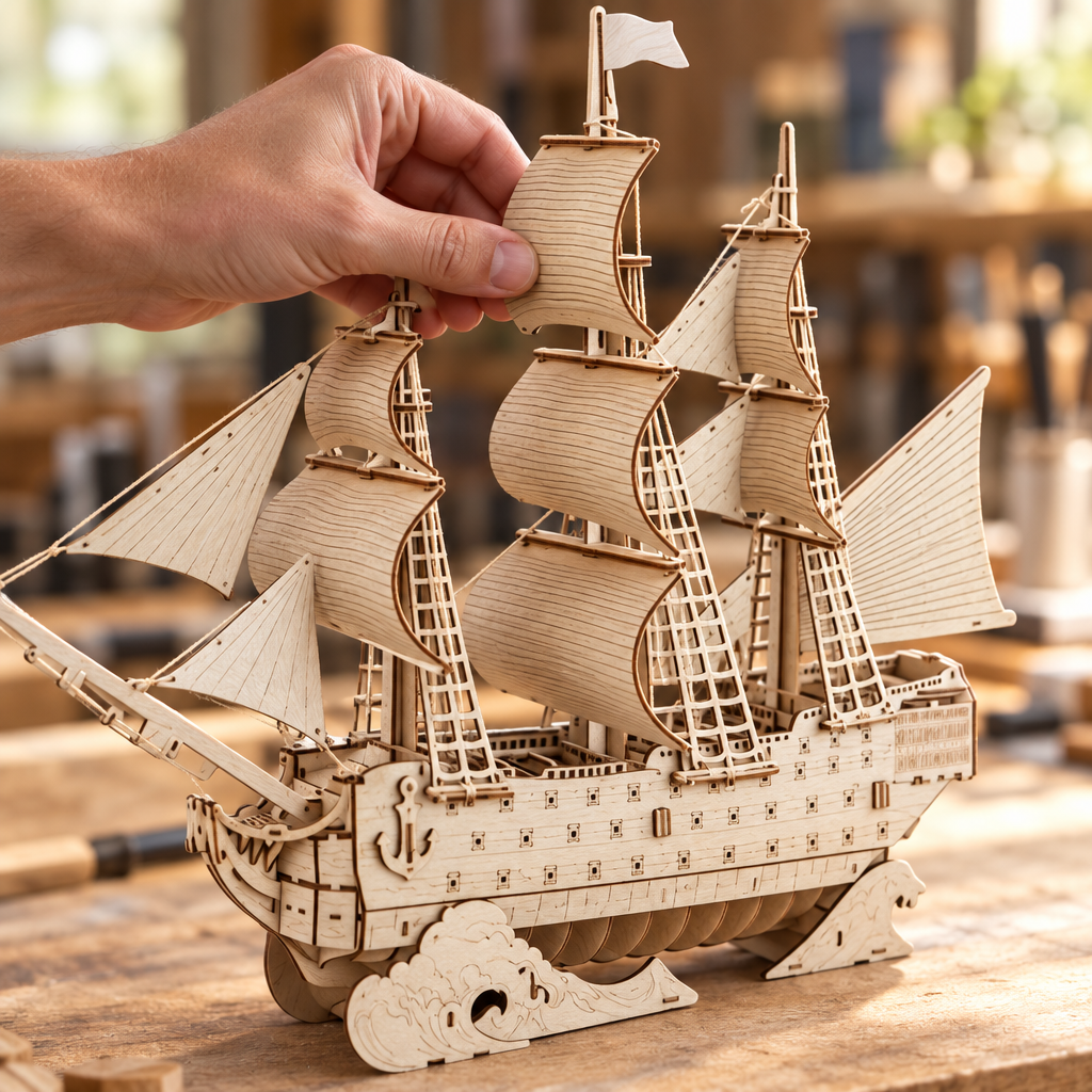 Mise en place d’une voile sur le Vaisseau Amiral