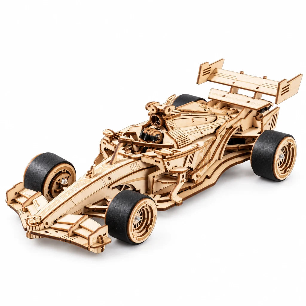 The Grand Prix Racer by NOOKO, assembled on a white background