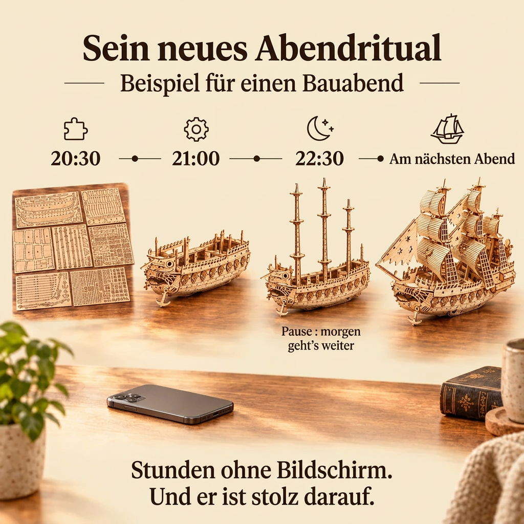 Ein Bauabend mit Holländisches Segelschiff
