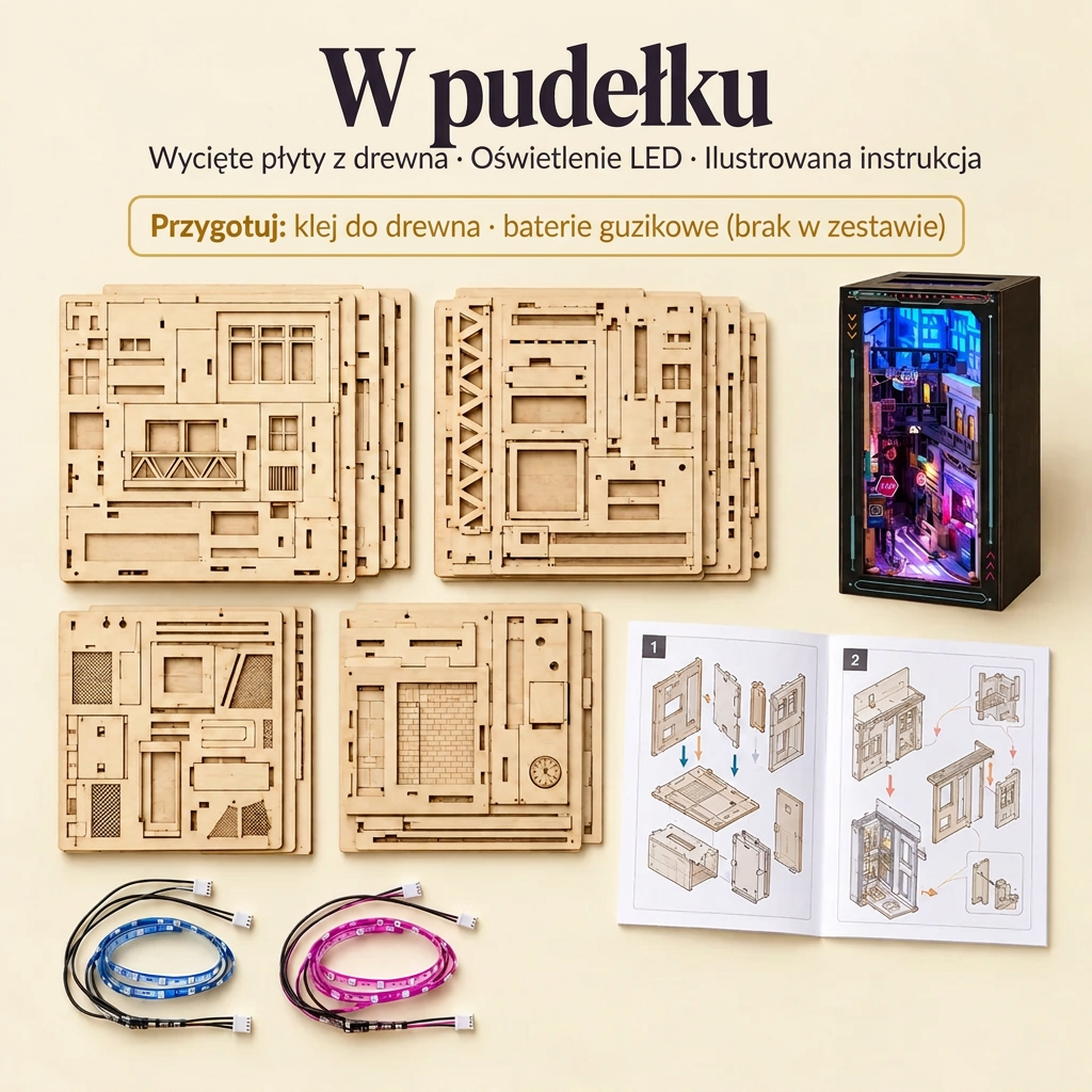 Zawartość zestawu Neonowa uliczka