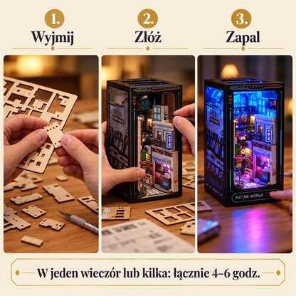 Etapy składania zestawu Neonowa uliczka