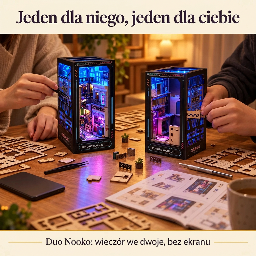 Dwie osoby składają razem: Duo Nooko