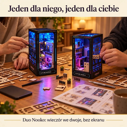 Dwie osoby składają razem: Duo Nooko