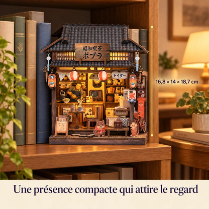 Le Café Shōwa : dimensions du kit assemblé dans un intérieur