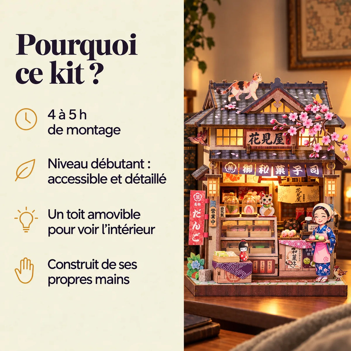 La Confiserie Hanamiya : points forts, nombre de pièces et éclairage
