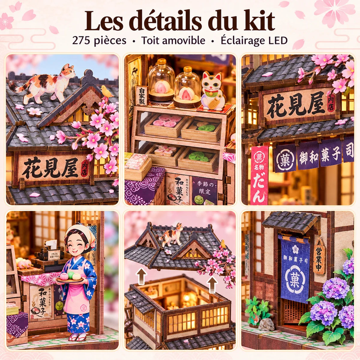 La Confiserie Hanamiya : détails fidèles du décor miniature