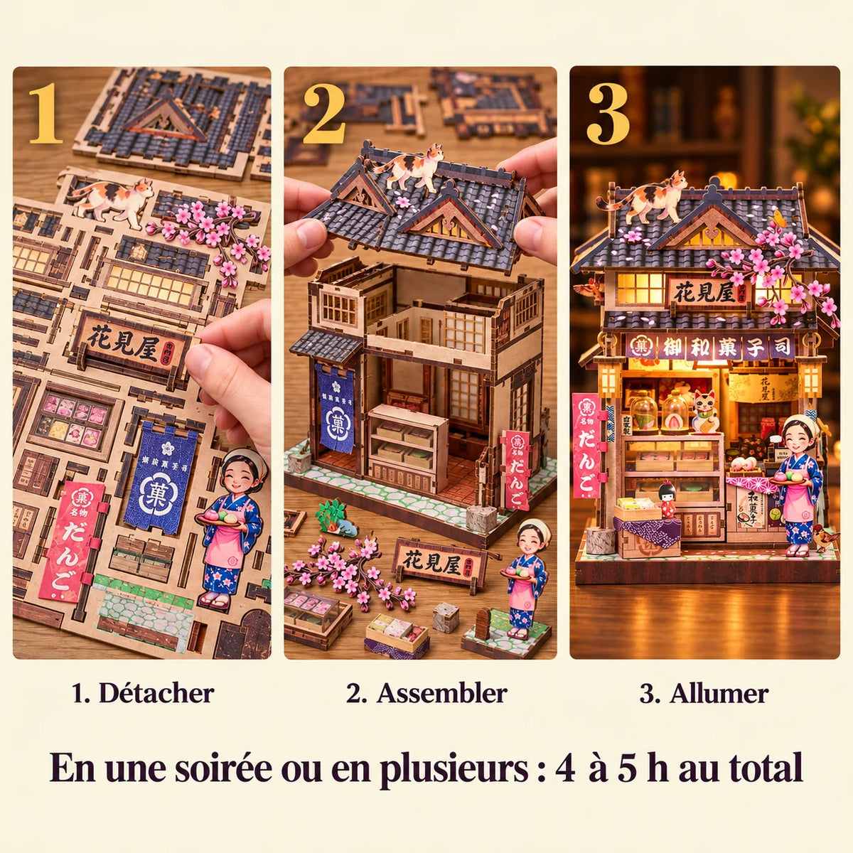 La Confiserie Hanamiya : détacher, assembler puis allumer le kit
