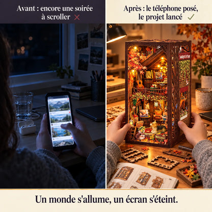 Le Cottage d'Automne : moment de montage loin du téléphone