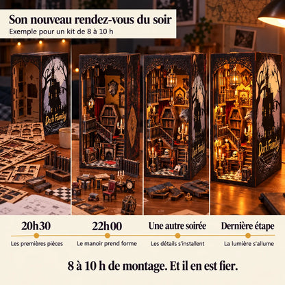 Le Manoir de Minuit : progression du montage jusqu'à l'éclairage