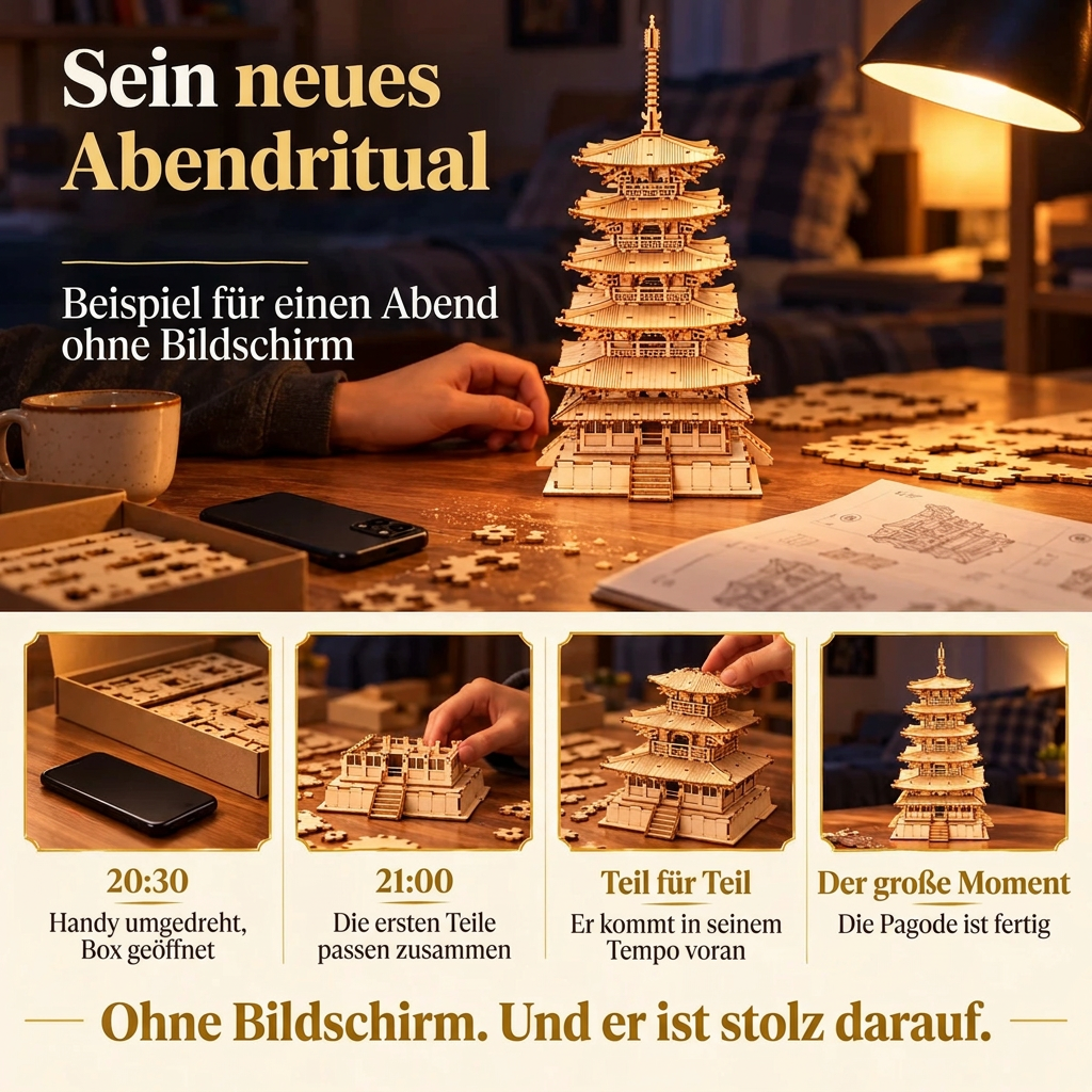 Ein Bauabend mit Fünfstöckige Pagode
