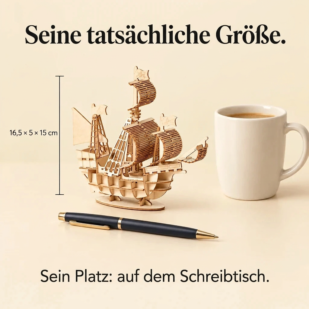 Kleines Segelboot zum Hinstellen im Regal