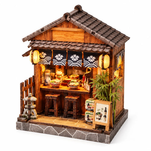 Petite Izakaya NOOKO montée et illuminée sur fond blanc