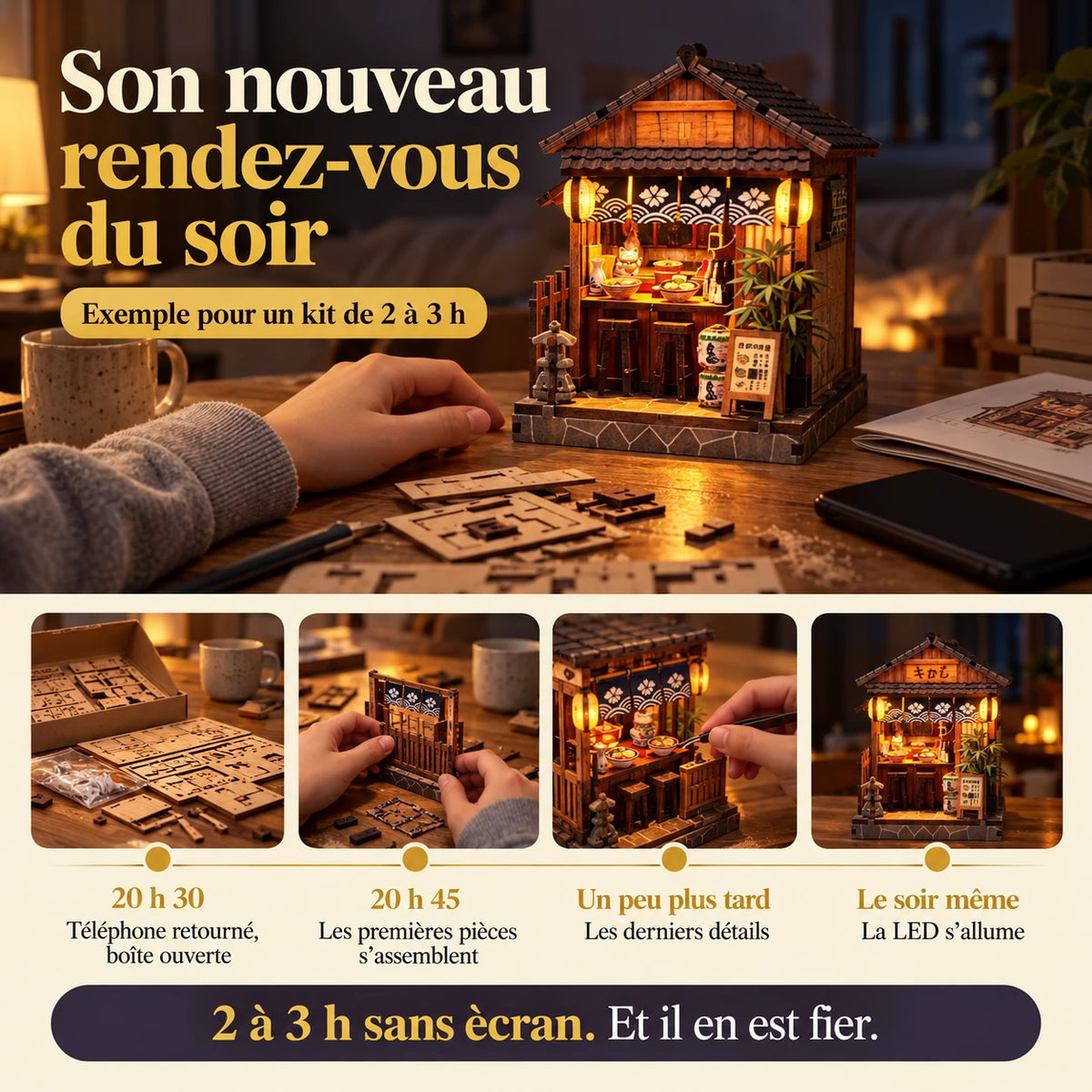 Une soirée de montage de la Petite Izakaya sans écran