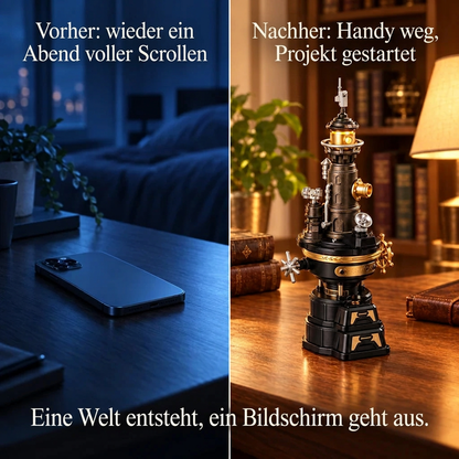 Vorher/Nachher: Handy weg, Aufbau von Leuchtturm der Industriestadt