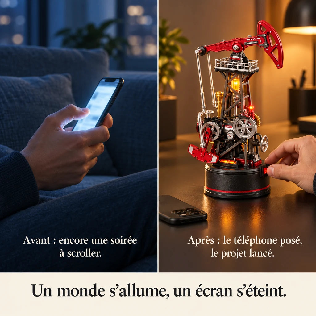 Avant après : du téléphone au montage de La Pompe à Pétrole