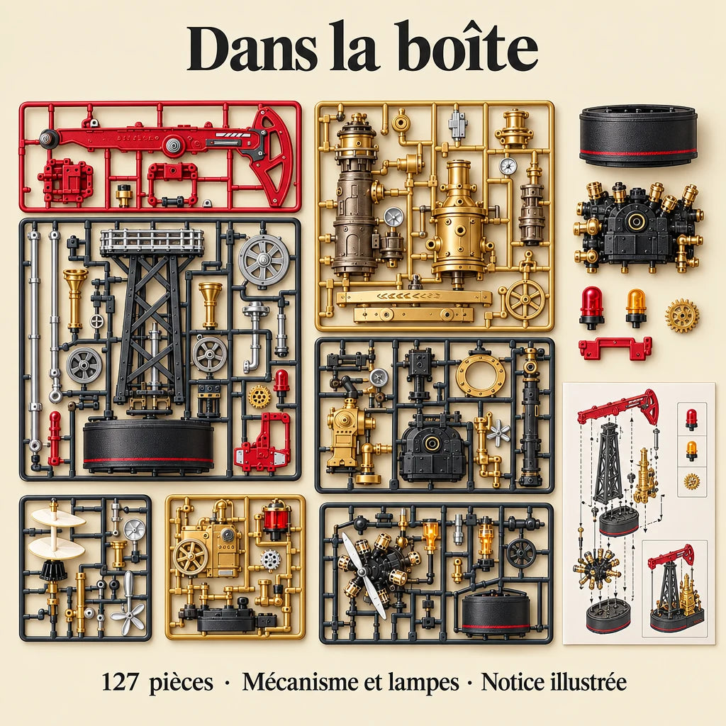 Contenu de la boîte de La Pompe à Pétrole