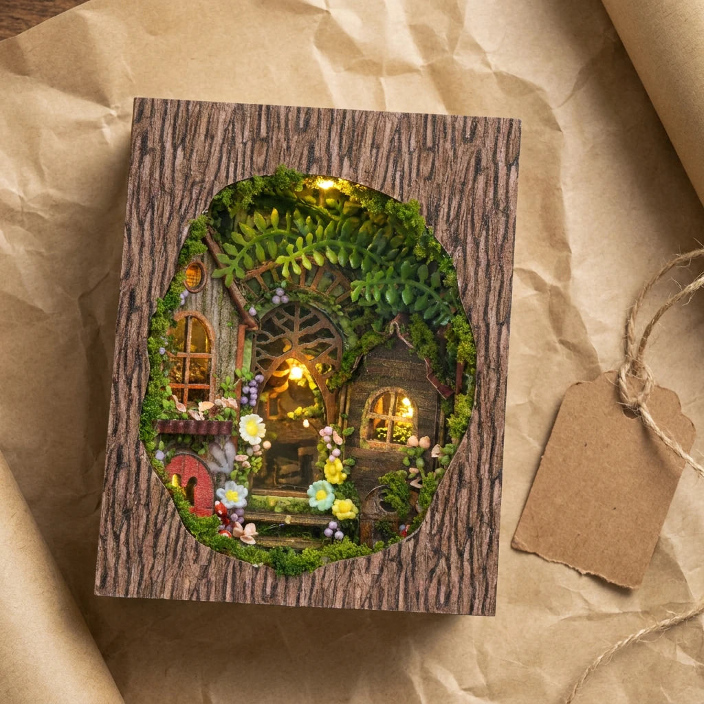 Le Refuge de la Clairière présenté en cadeau sur papier kraft avec étiquette