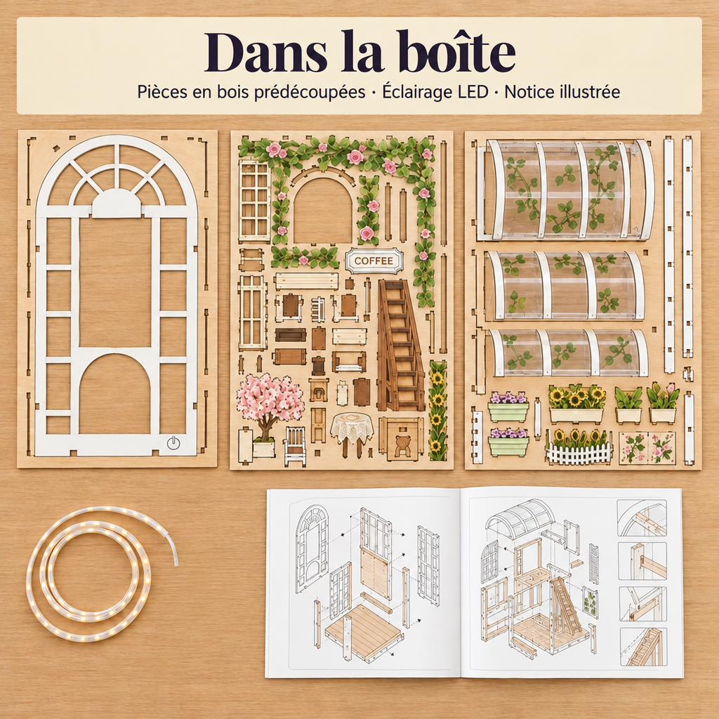 Contenu de la boîte du kit Le Jardin de Café