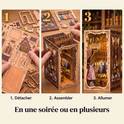 Les étapes de montage du Dressing de la Duchesse : détacher, assembler, allumer