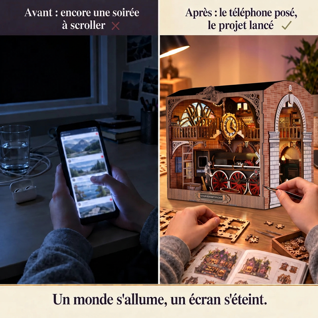 Avant après : téléphone posé et montage de L'Atelier des Locomotives lancé