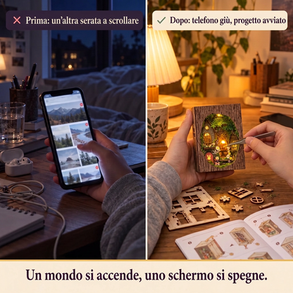 Prima/dopo: telefono giù, montaggio di Rifugio della Radura