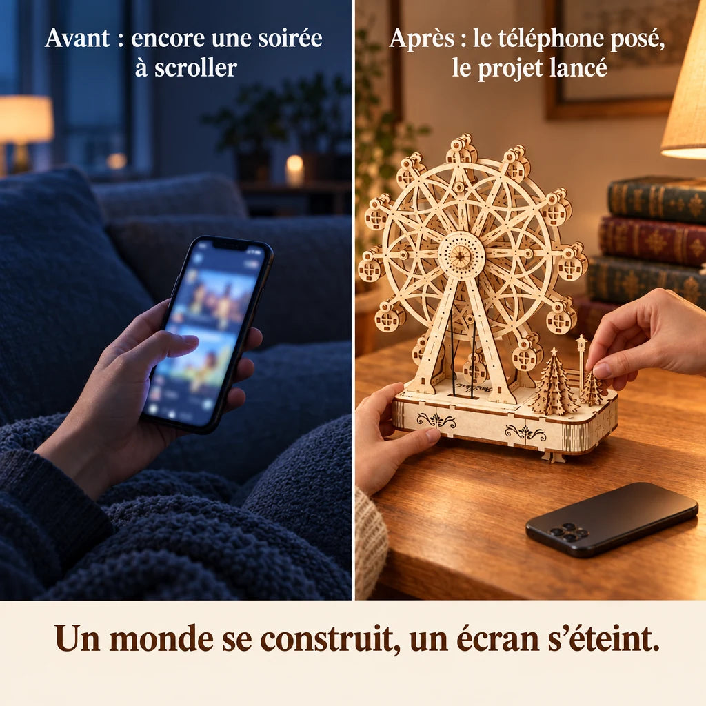 Avant après : du téléphone au montage de La Grande Roue Boîte à Musique