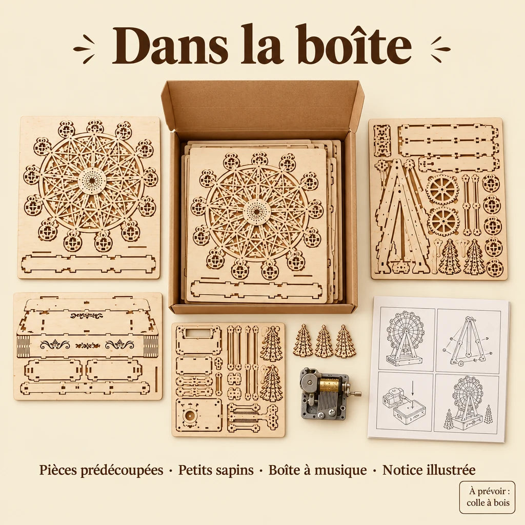 Contenu de la boîte de La Grande Roue Boîte à Musique