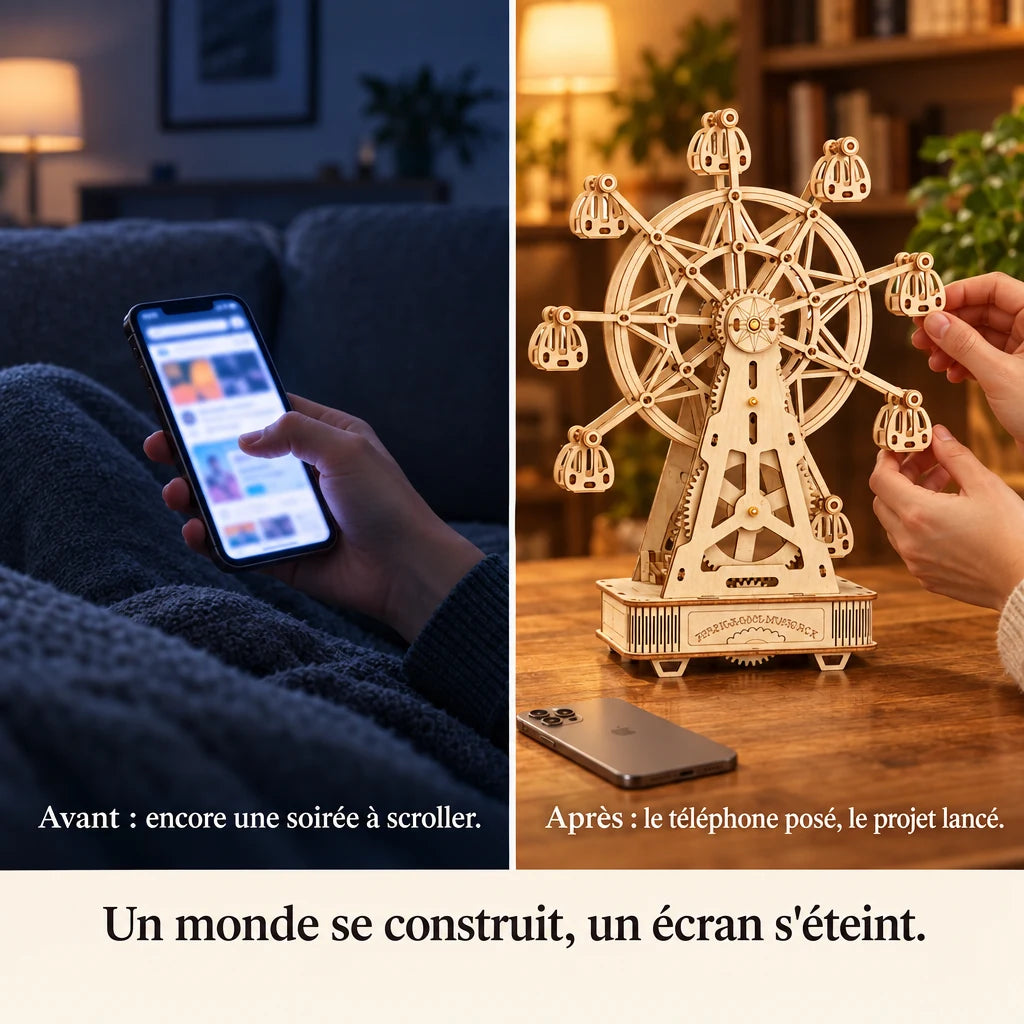 Before and after: from the phone to building the Classic Musical Ferris Wheel