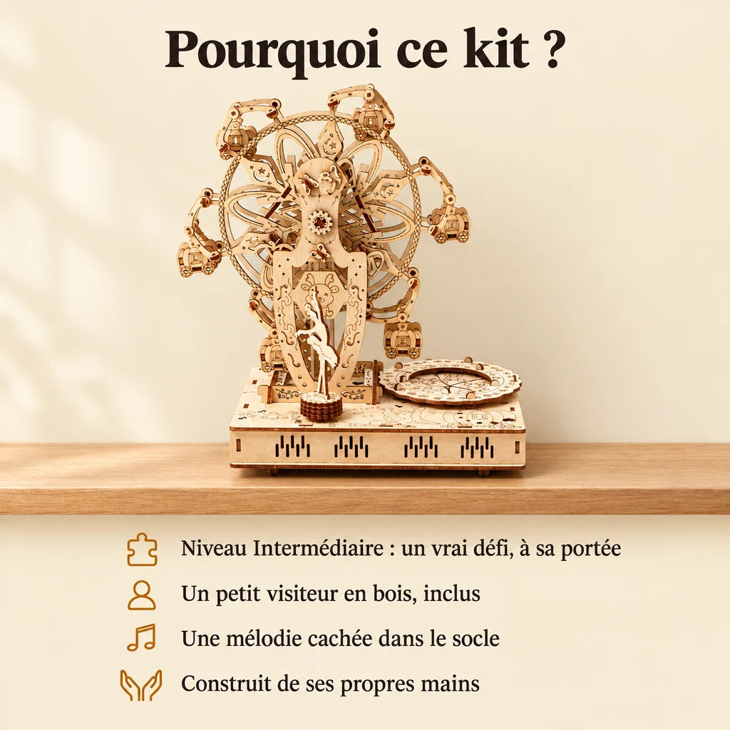 Why choose the NOOKO Musical Ferris Wheel with Figurine model kit