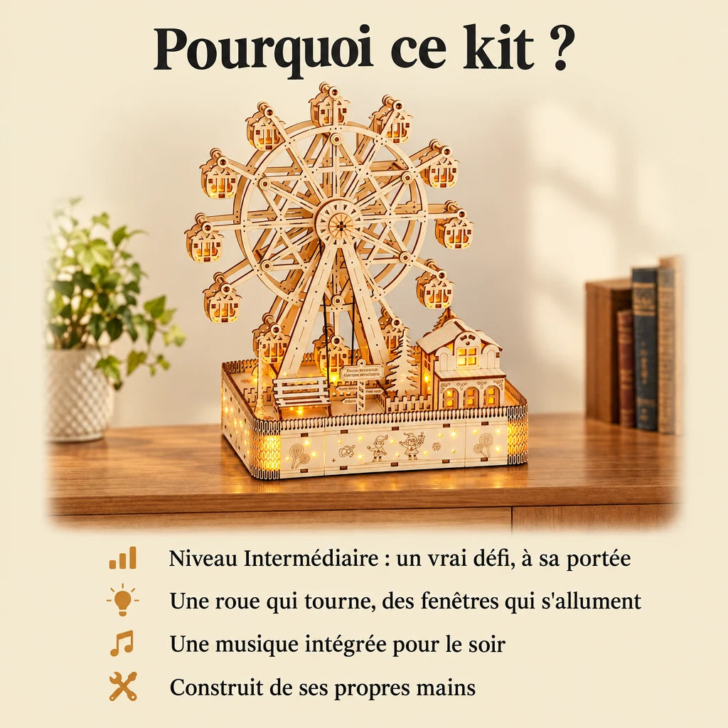 Why choose the NOOKO Ferris Wheel and Its Glowing Village model kit