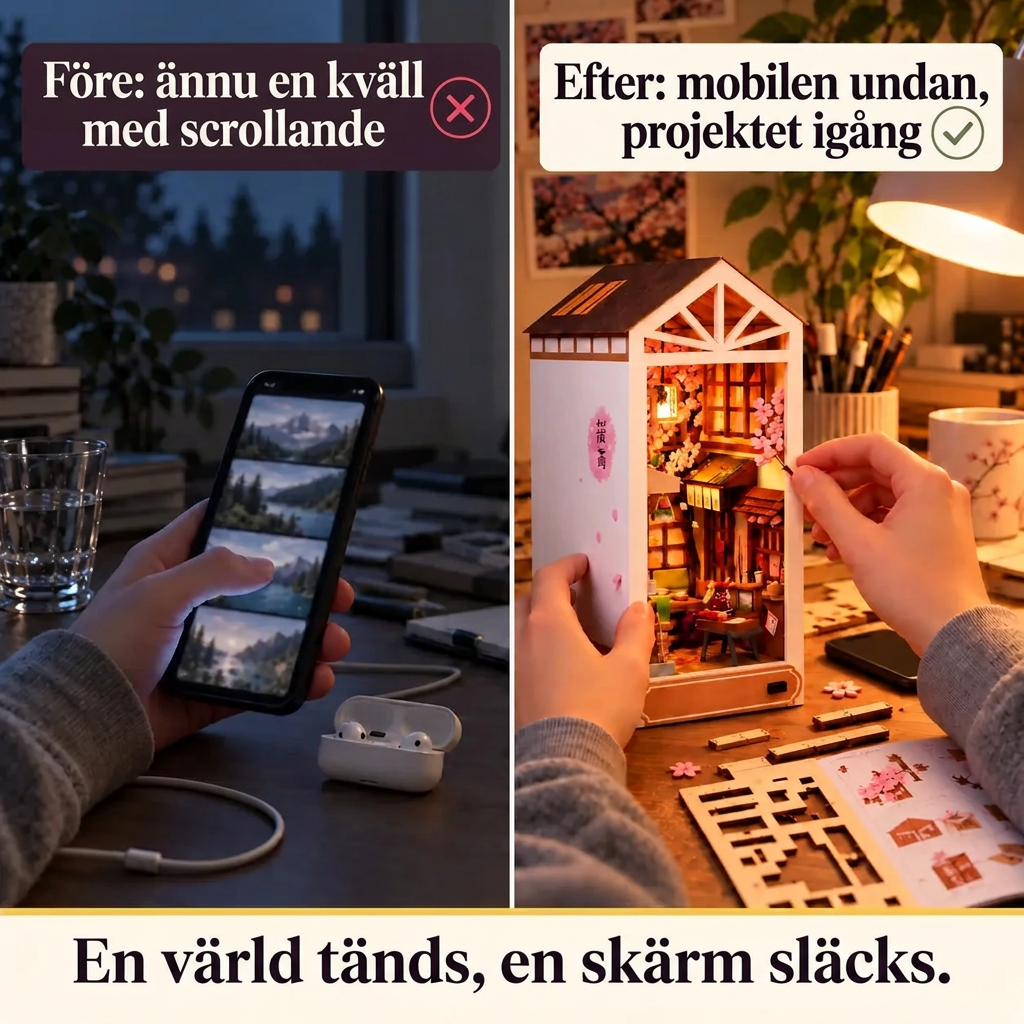 Före/efter: mobilen undan, bygget av Sakuraregn