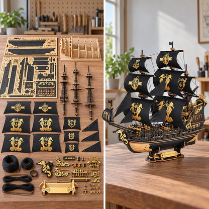 Avant et après montage du voilier Seahorse Barque en bois