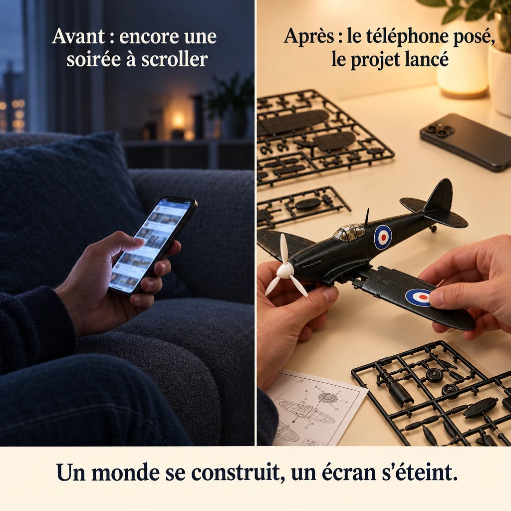 Before and after: from the phone to building the Black Spitfire