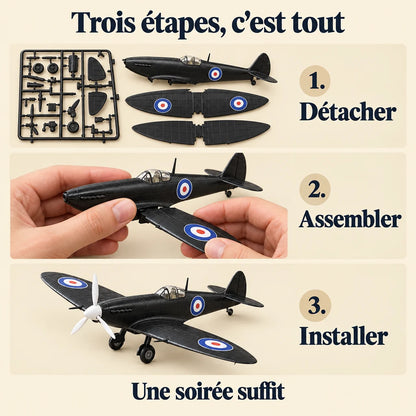 The three build steps of the Black Spitfire