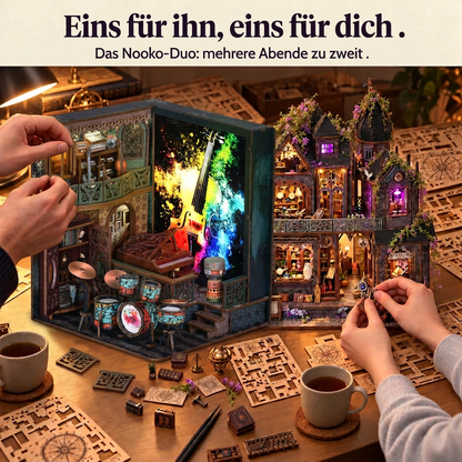 Zwei Personen bauen gemeinsam: das Nooko-Duo